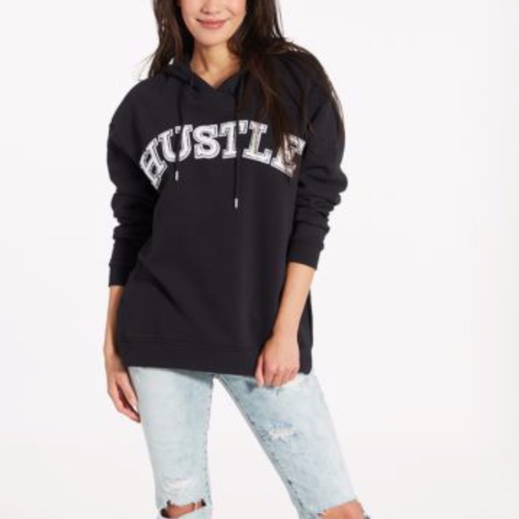 Free People Tops - Free People Hustle Rookie Sweatshirt Black Size M
